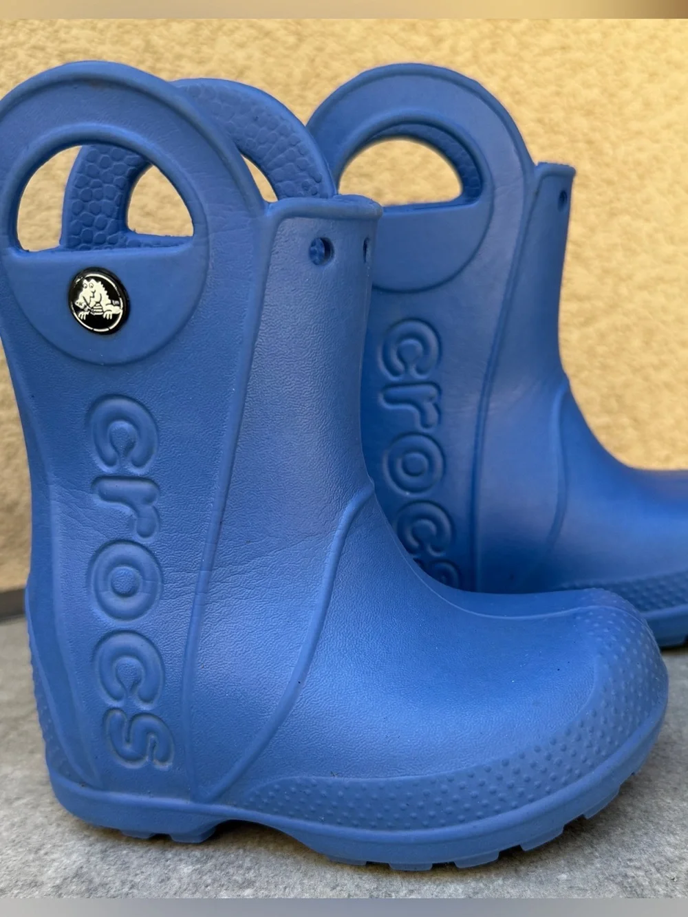 Crocs Kids TODDLERS Unisex Blue Handle It Rain Boots C6 Pull On Rubber Handles